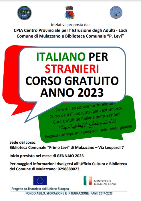 CORSI DI ITALIANO PER STRANIERI: ISCRIZIONI FINO AL 04/10/2023